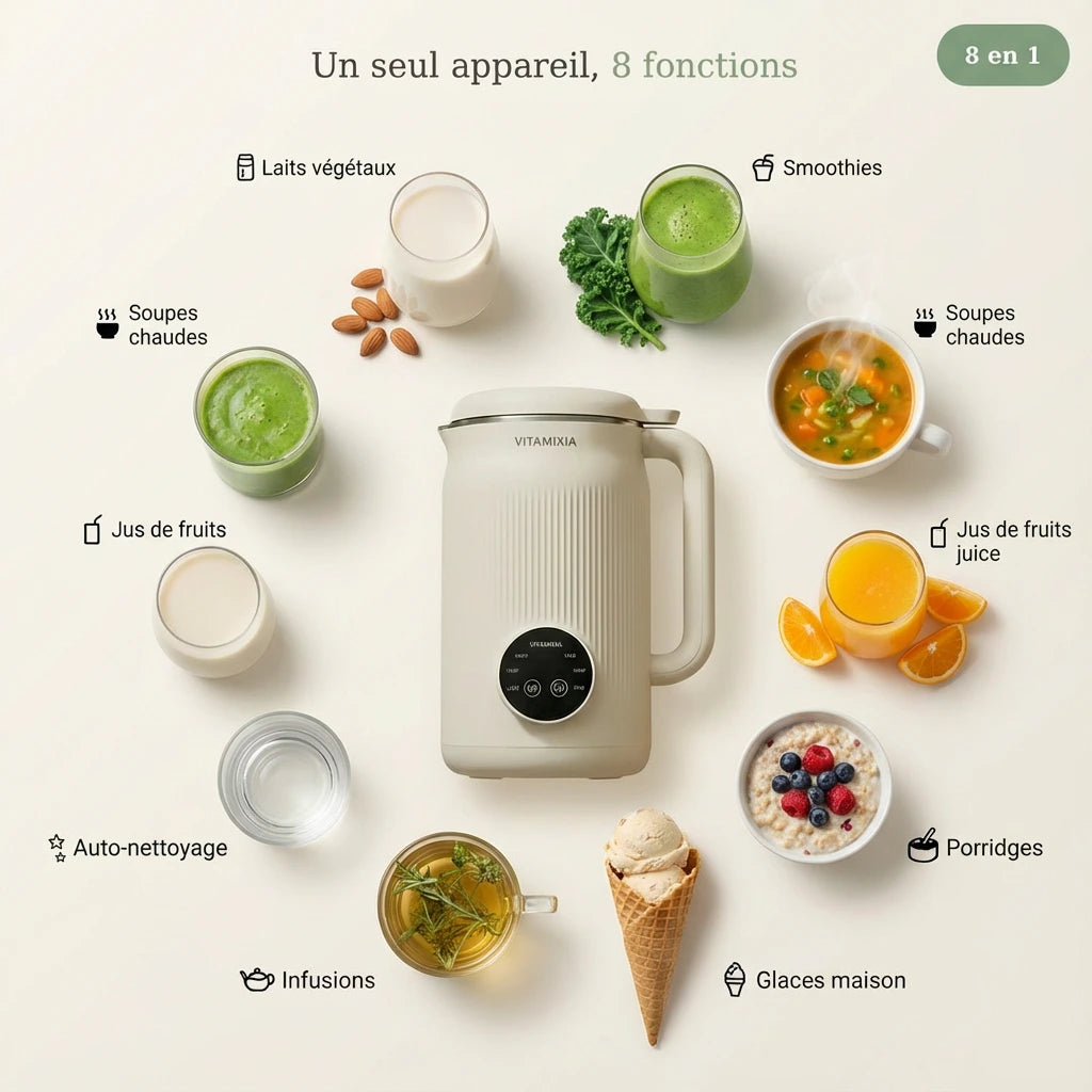 VitaMixia: 8-in-1 Multifunction, Make Plant-Based Milk, Juices & More
