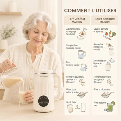 VitaMixia - 8-in-1 Multifunction for Preparing Plant-Based Milks, Juices & More