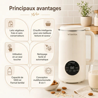 VitaMixia - 8-in-1 Multifunction for Preparing Plant-Based Milks, Juices & More