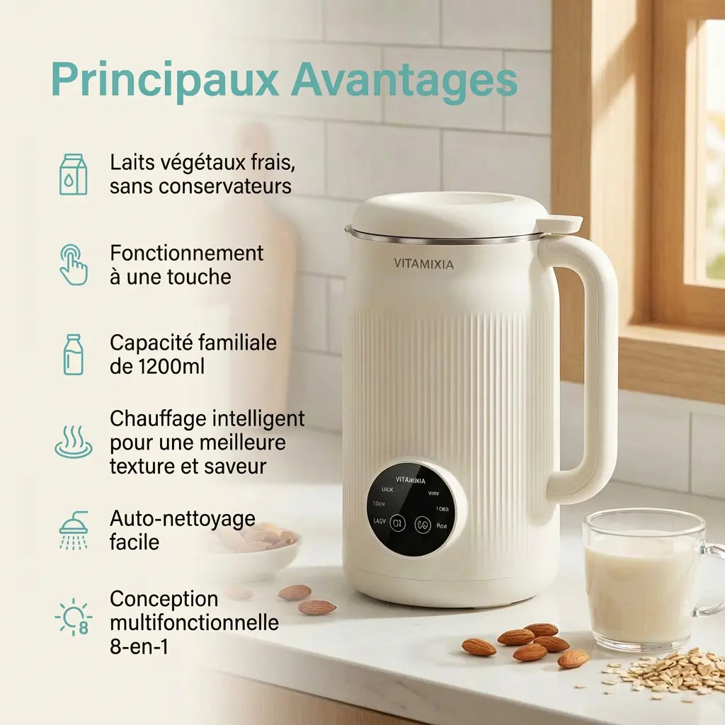 VitaMixia: 8-in-1 Multifunction, Make Plant-Based Milk, Juices & More